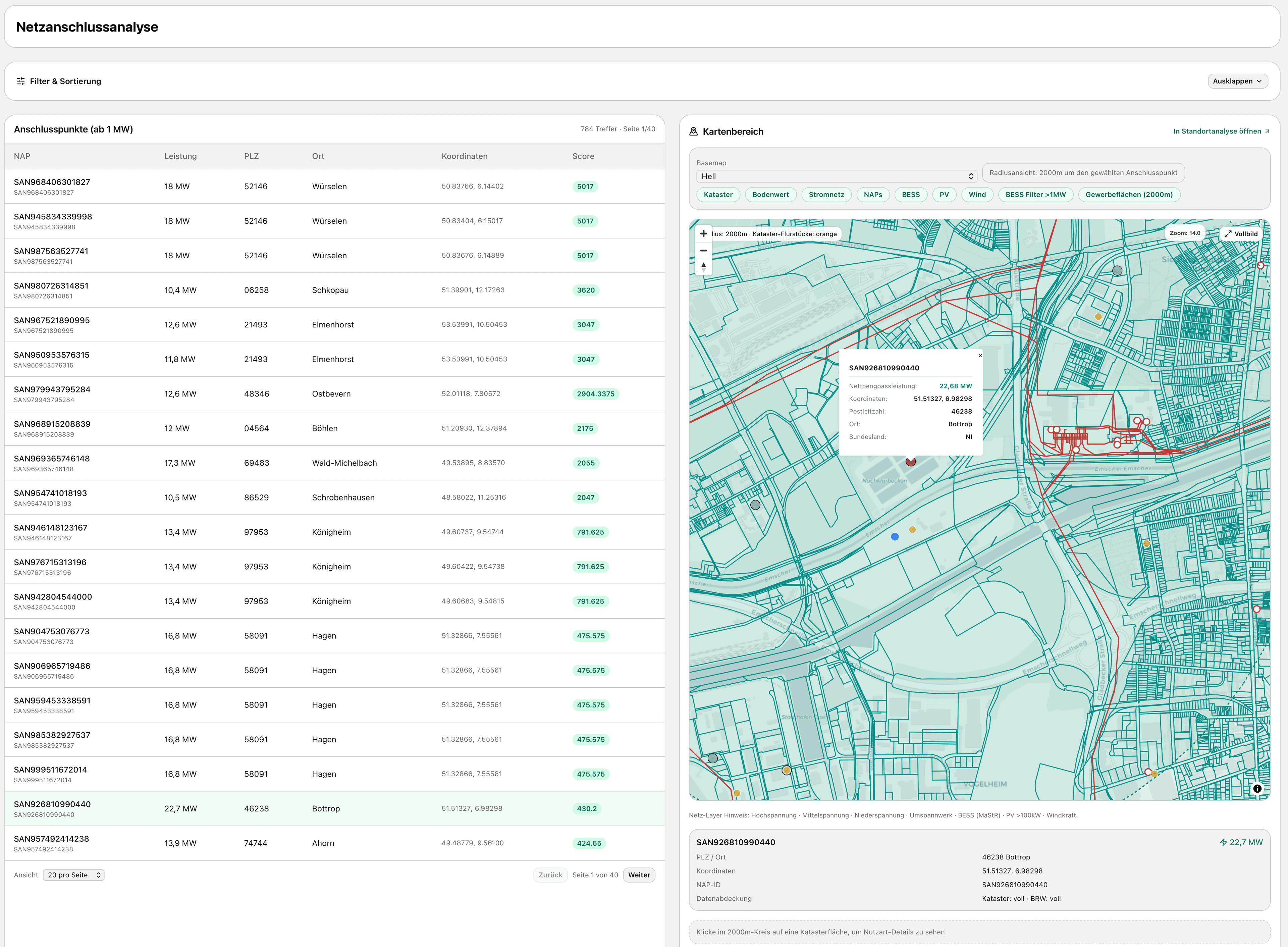 BESSLEADS Netzanschlussanalyse Demo